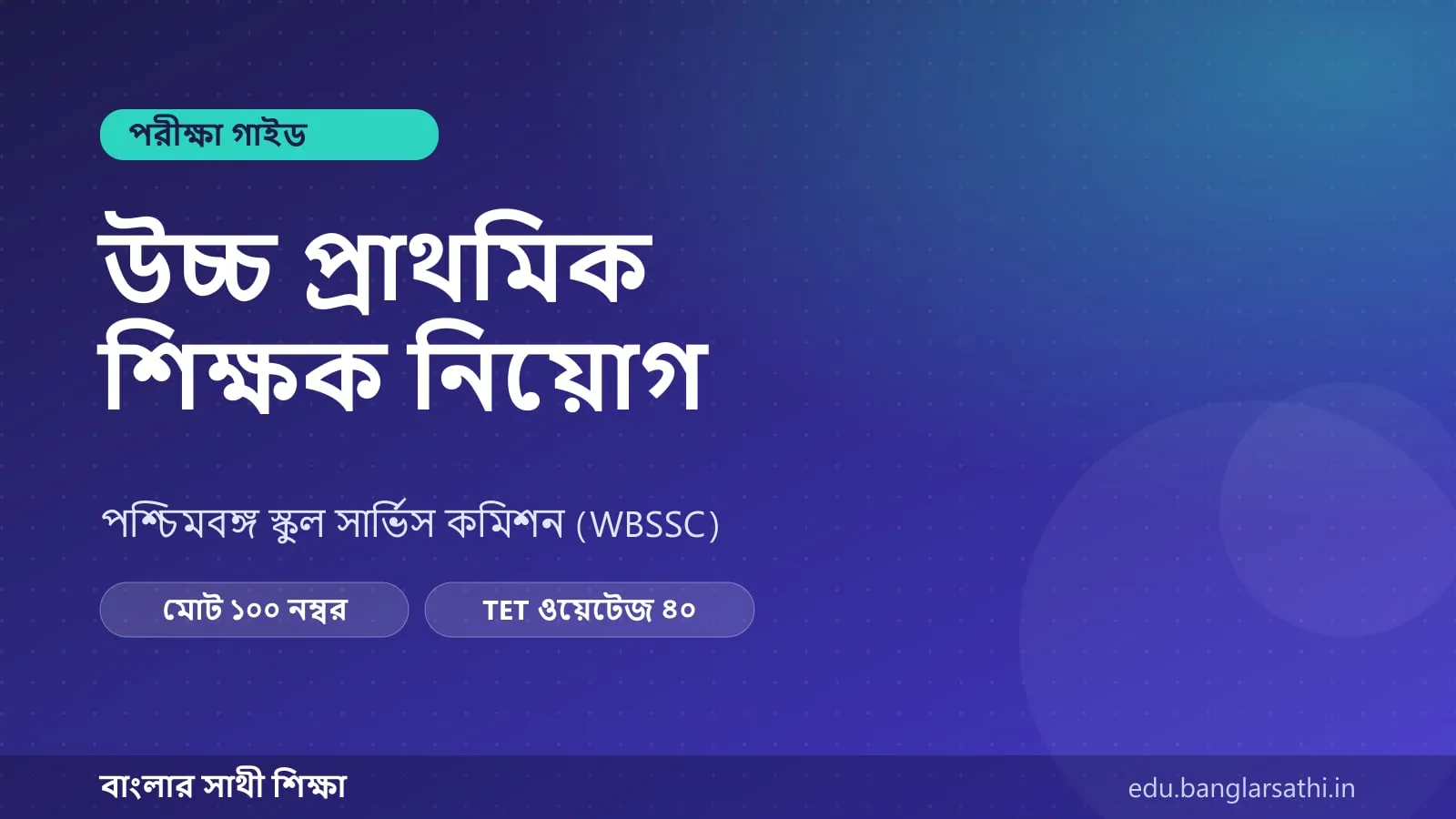 উচ্চ প্রাথমিক — পরীক্ষার কাঠামো ও নম্বর বিভাজনের কভার ছবি