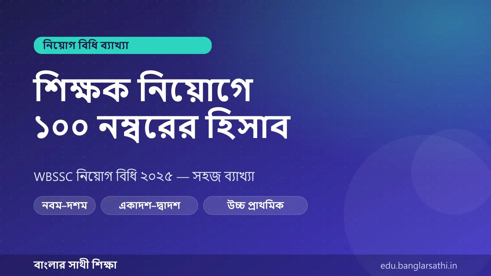 WBSSC নিয়োগ বিধি ২০২৫ — কভার ছবি